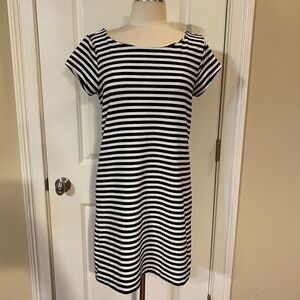GAP Black & White Striped Short Sleeve T-Shirt Dress | Size M